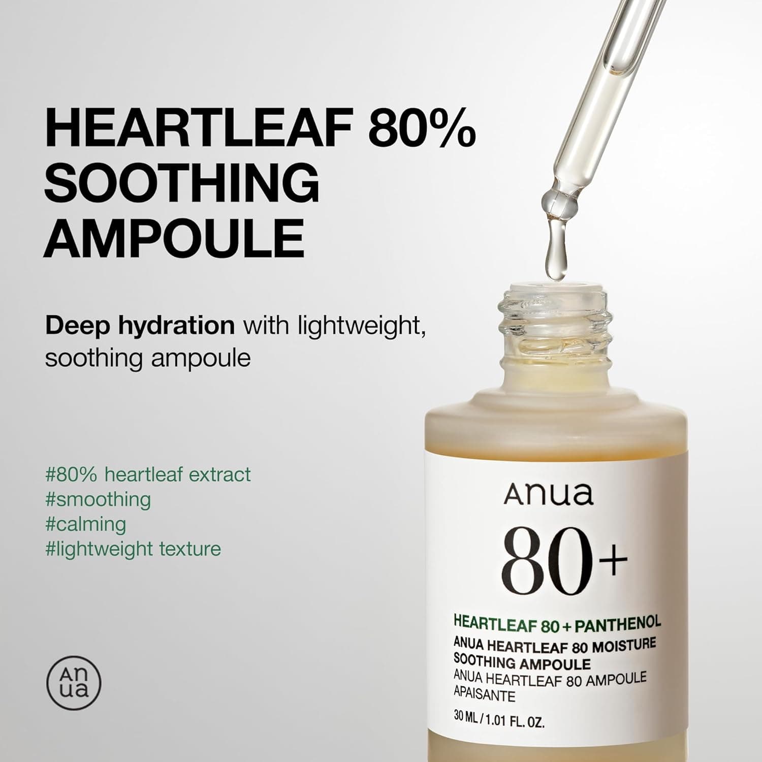 Anua Heartleaf 80% Moisture Soothing Ampoule, 30ml