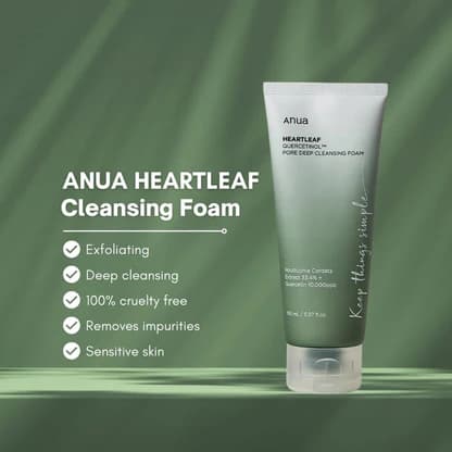Anua Heartleaf Pore Deep Cleansing Foam, For Sensitive Skin, 150ml