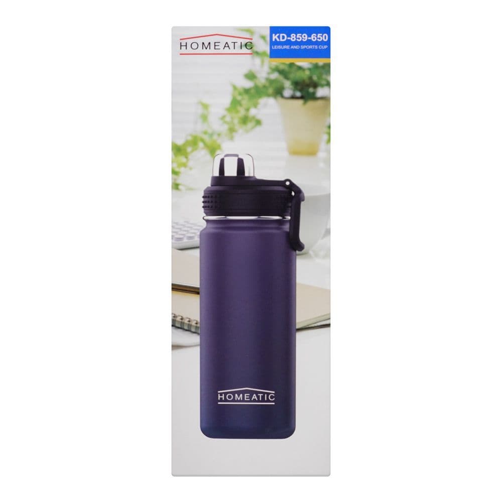 Homeatic Steel Water Bottle, 650ml, Blue, BTS-859