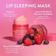 Laneige Berry Lip Sleeping Mask, Shea Butter, Vitamin C, 20g