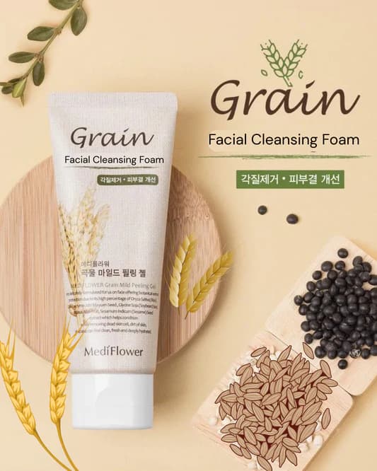 Mediflower Grain Facial Cleansing Foam, 150ml