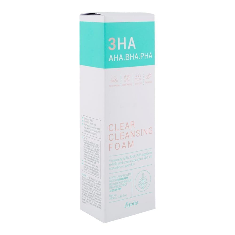 Esfolio Clear Cleansing Foam, 3HA AHA.BHA.PHA, For Clear Skin, 100ml