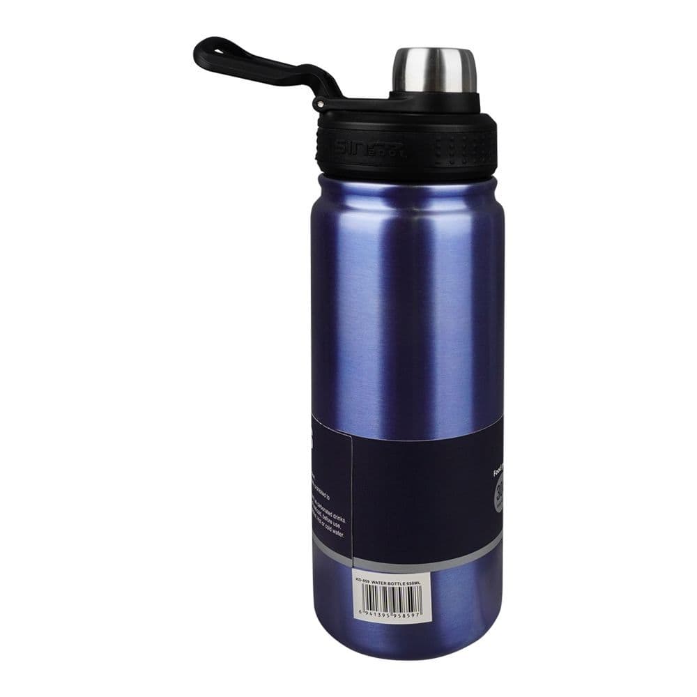Homeatic Steel Water Bottle, 650ml, Blue, BTS-859