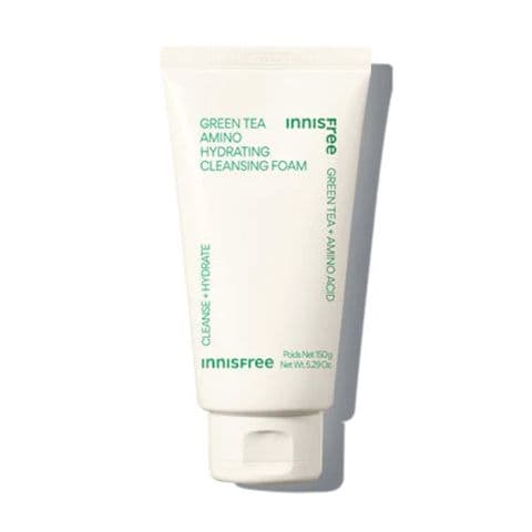 Innisfree Hydrating Cleansing Foam, Vegan, Green Tea + Amino Acid, For Hydrating & Moisturizing, 150g