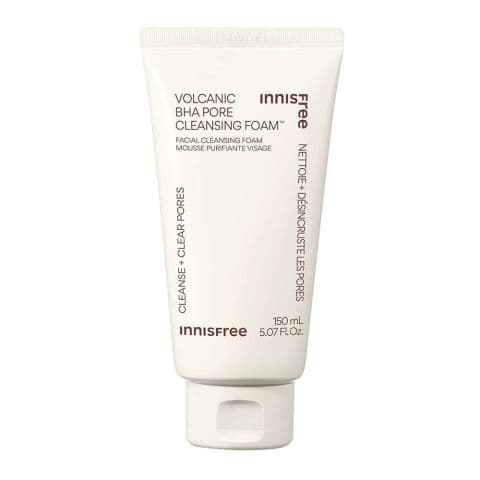 Innisfree Volcanic BHA Pore Cleansing Foam, Glycolid + Salicylic Acid, Paraben & Sulfates Free, For Combination & Oily, 150g